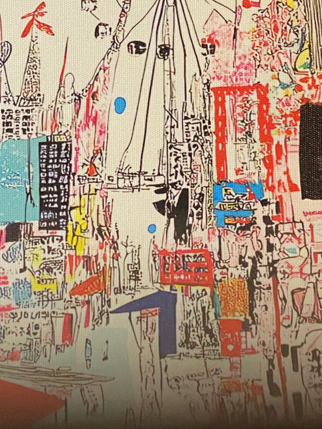 "Tokyo Tower and Shibuya Crossing" Canvas Art Piece in Modern Black Frame