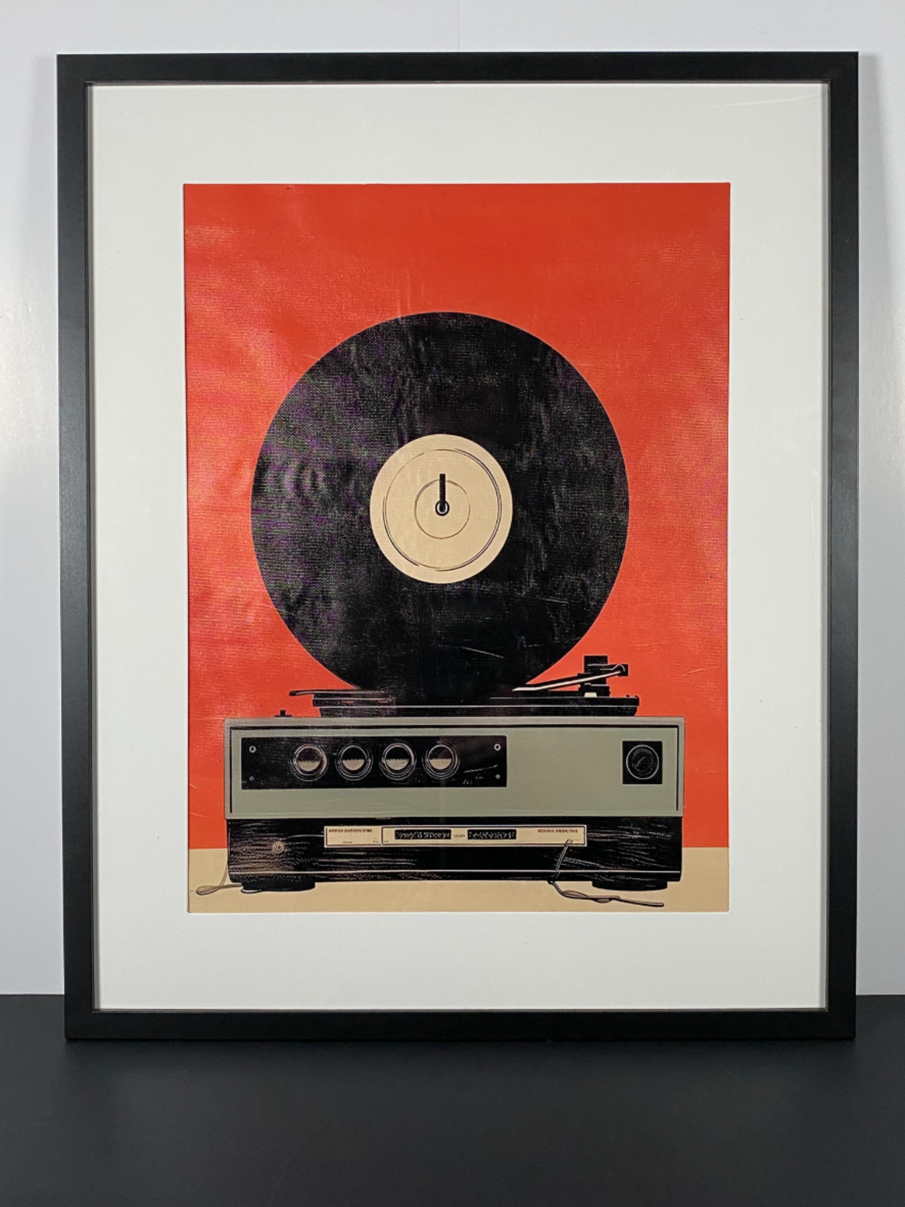 "Replay" Canvas Art Piece in Modern Black Frame and White Matte.