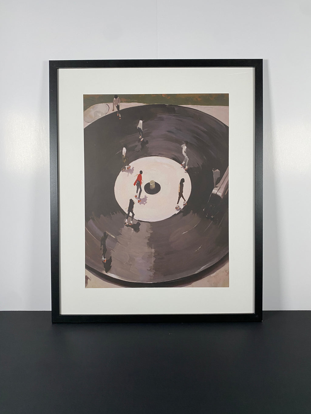 "In the Groove" Canvas Art Piece in Modern Black Frame and White Matte.