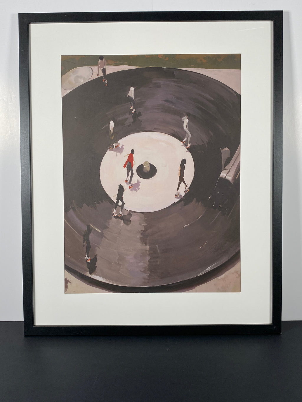 "In the Groove" Canvas Art Piece in Modern Black Frame and White Matte.