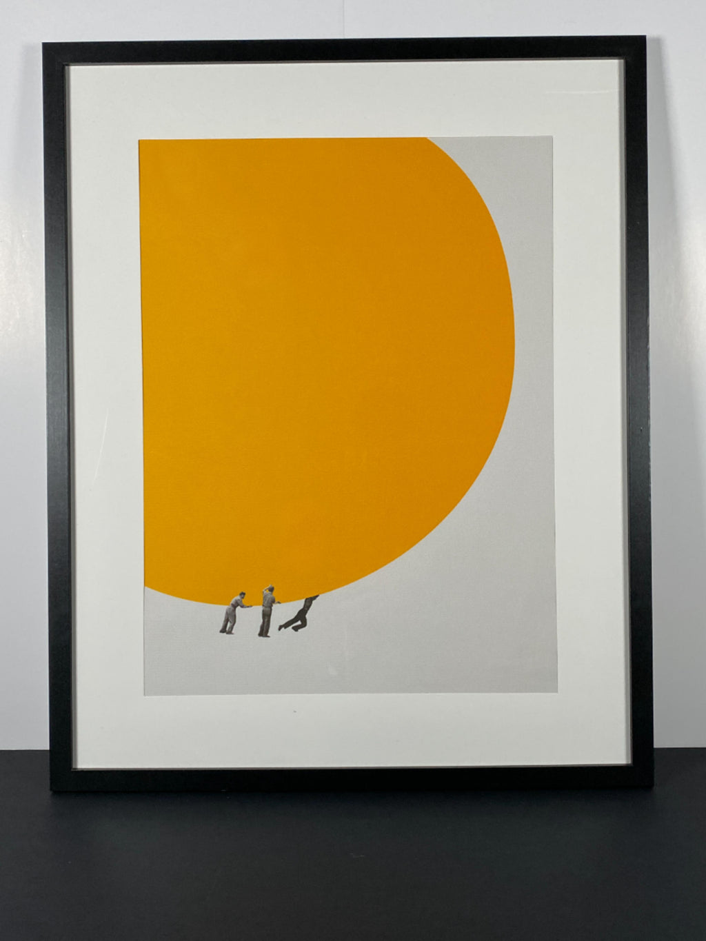 "We Can Move the Sun Together" Art Print by Maarten Leon in Modern Black Frame and White Matte.
