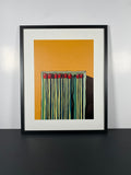 "Matchbox Dreams" Canvas Art Piece in Modern Black Frame and White Matte.