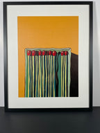 "Matchbox Dreams" Canvas Art Piece in Modern Black Frame and White Matte.
