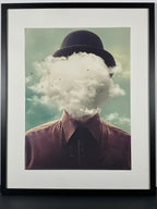 "Clouded Mind" Canvas Art Print in Modern Black Frame and White Matte.