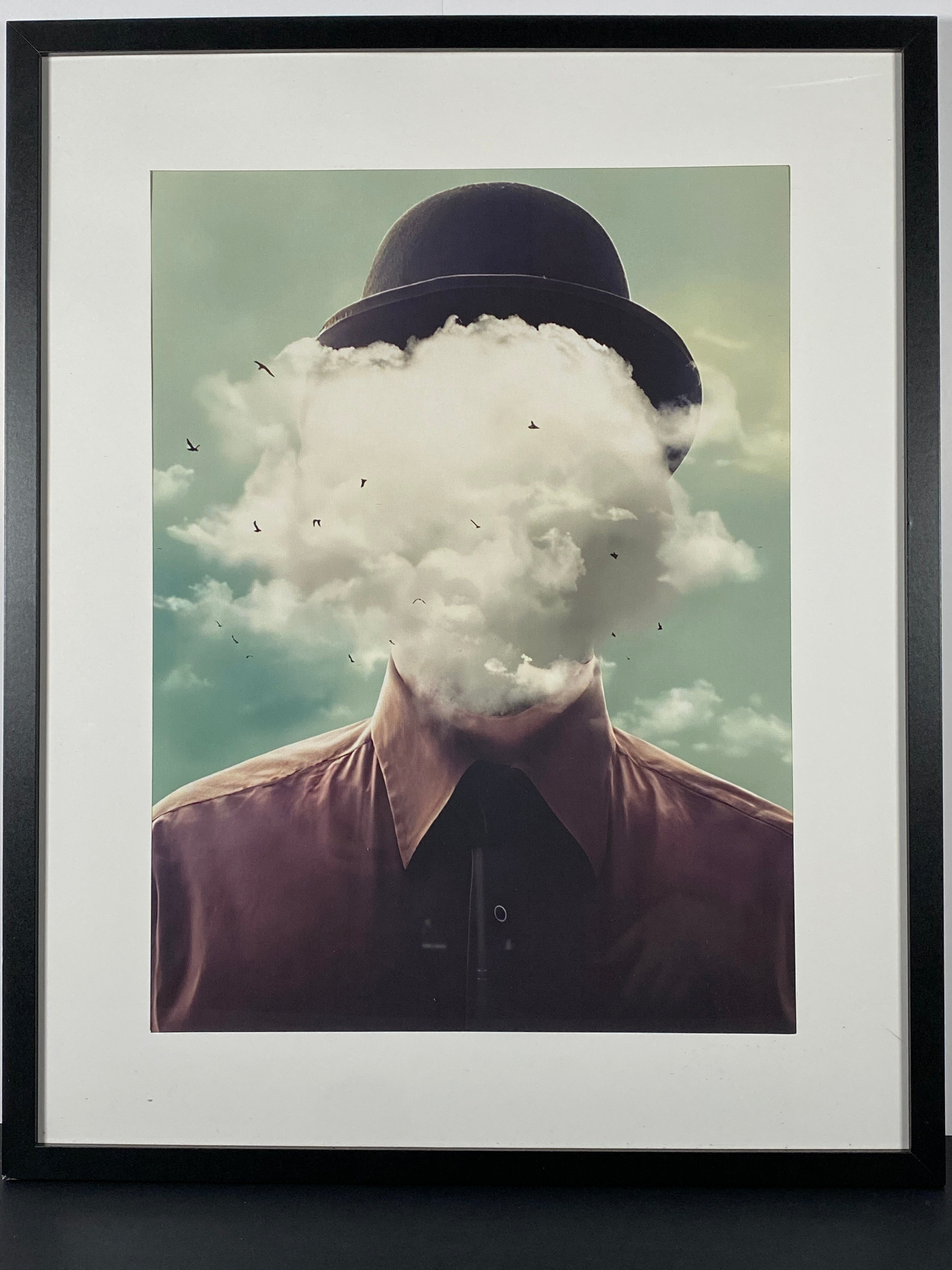 "Clouded Mind" Canvas Art Print in Modern Black Frame and White Matte.