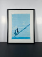 "Endless Climb" Canvas Art Piece in Modern Black Frame and White Matte.