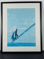 "Endless Climb" Canvas Art Piece in Modern Black Frame and White Matte.