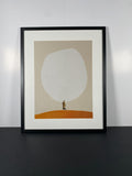 "Overthinking" Canvas Art Print by Maarten Leon in Modern Black Frame and White Matte.