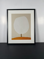 "Overthinking" Canvas Art Print by Maarten Leon in Modern Black Frame and White Matte.