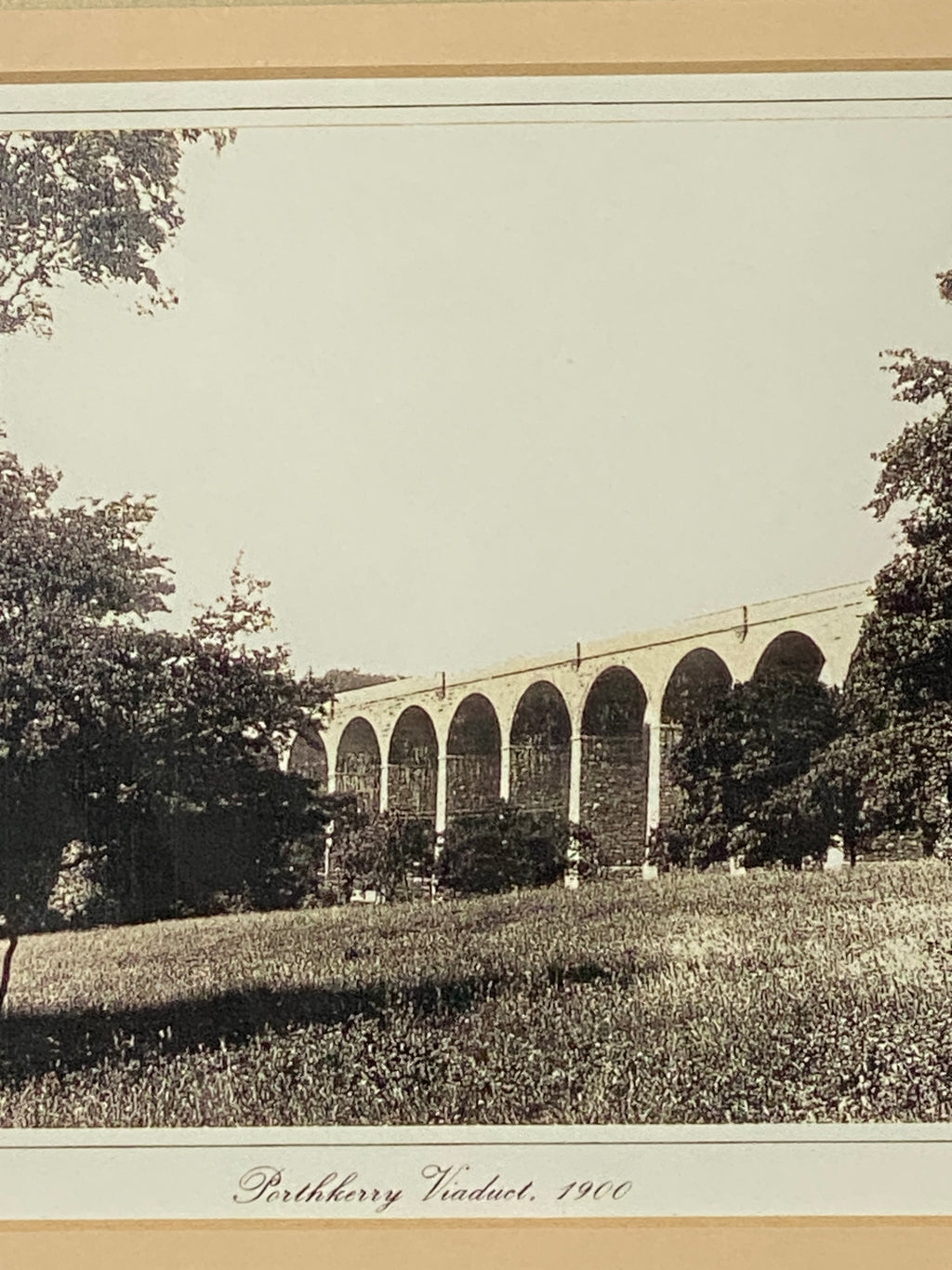 Porthkerry Viaduct Art Piece in Vintage Frame.