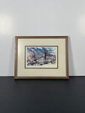 Original Watercolour in Vintage Wood Frame