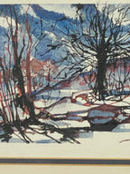 Original Watercolour in Vintage Wood Frame