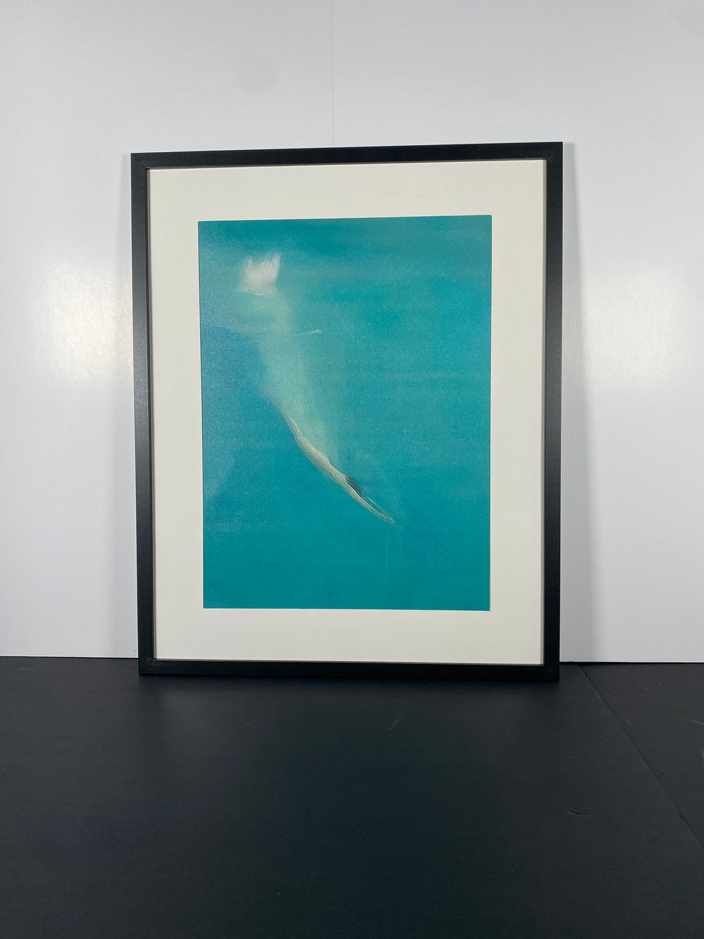 "Into the Deep" Canvas Art Piece in Modern Black Frame and White Matte.