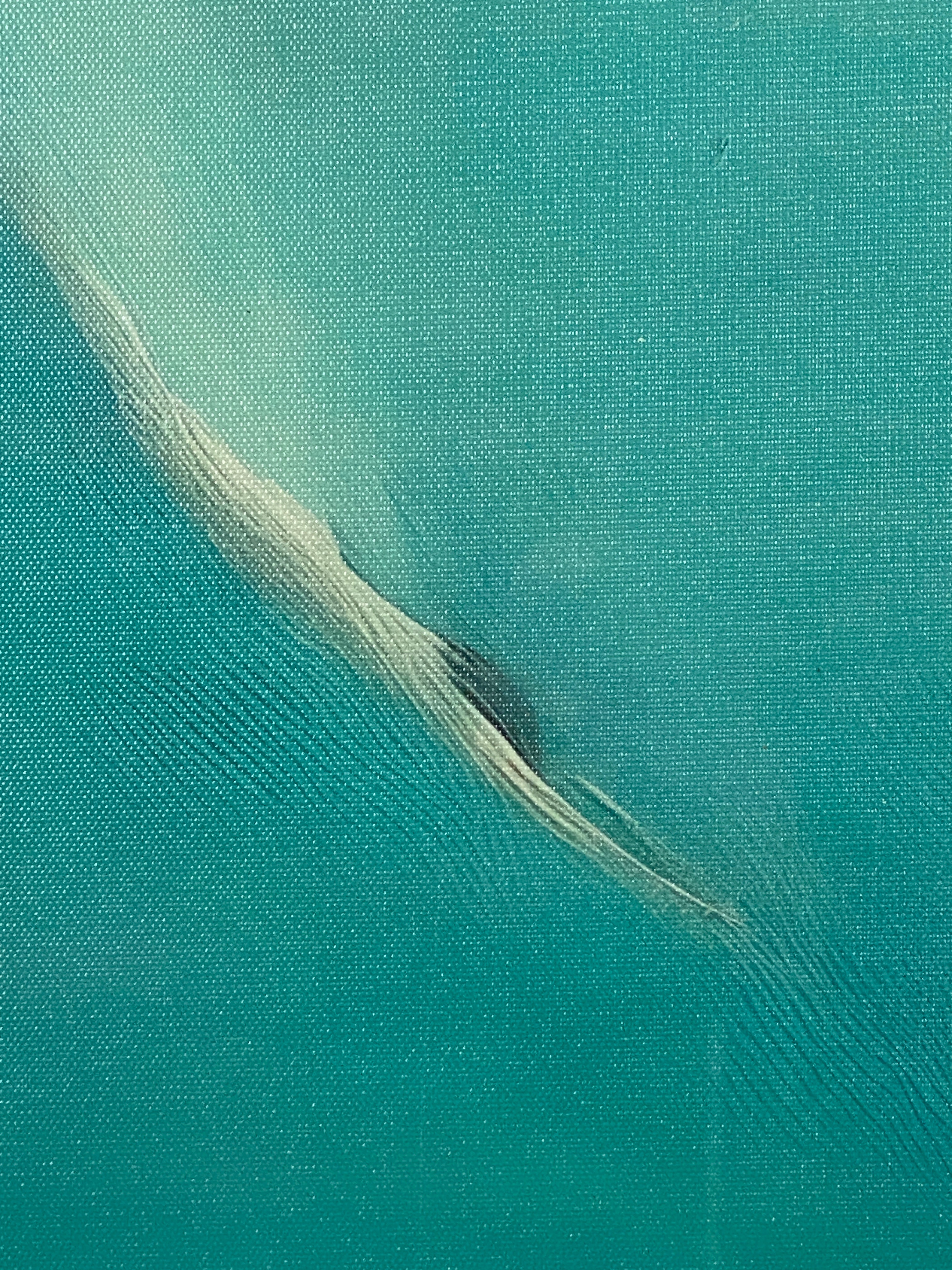"Into the Deep" Canvas Art Piece in Modern Black Frame and White Matte.