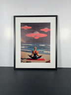 "Cosmic Calm" Canvas Art Piece in Modern Black Frame and White Matte