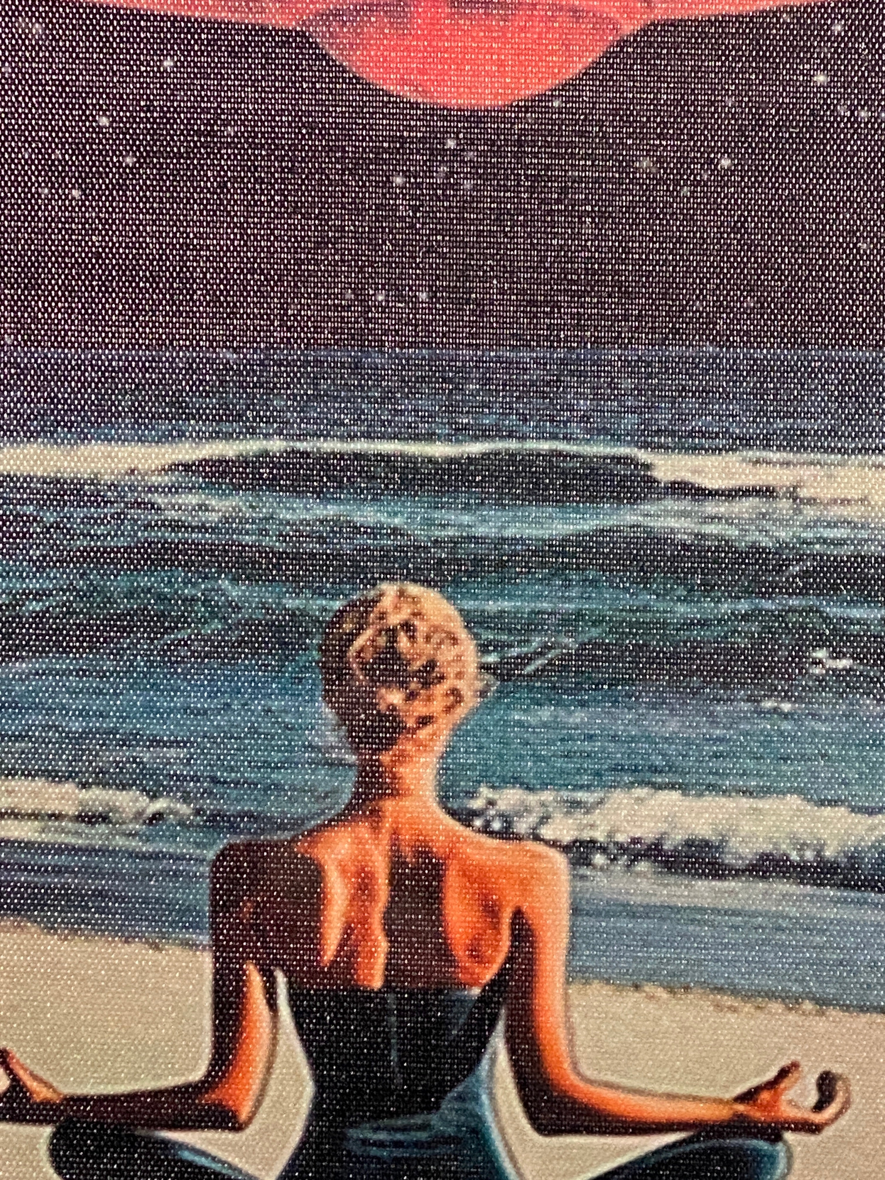 "Cosmic Calm" Canvas Art Piece in Modern Black Frame and White Matte