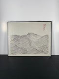 "Stormy Waters in Line" Canvas Art Piece in Frameless Gallery Glass Frame.