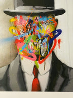"Graffiti Mind" Canvas Art Piece in Vintage Black Frame and White Matte.