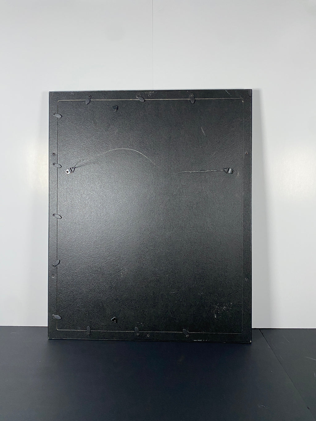 "Overthinking" Canvas Art Print by Maarten Leon in Vintage Black frame with White and Black Matte.