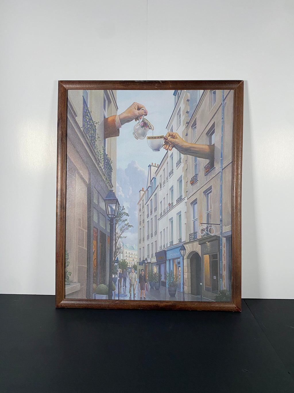 "The Tryst" Canvas Art Print by Artist Paul Bond in Vintage Wood Frame