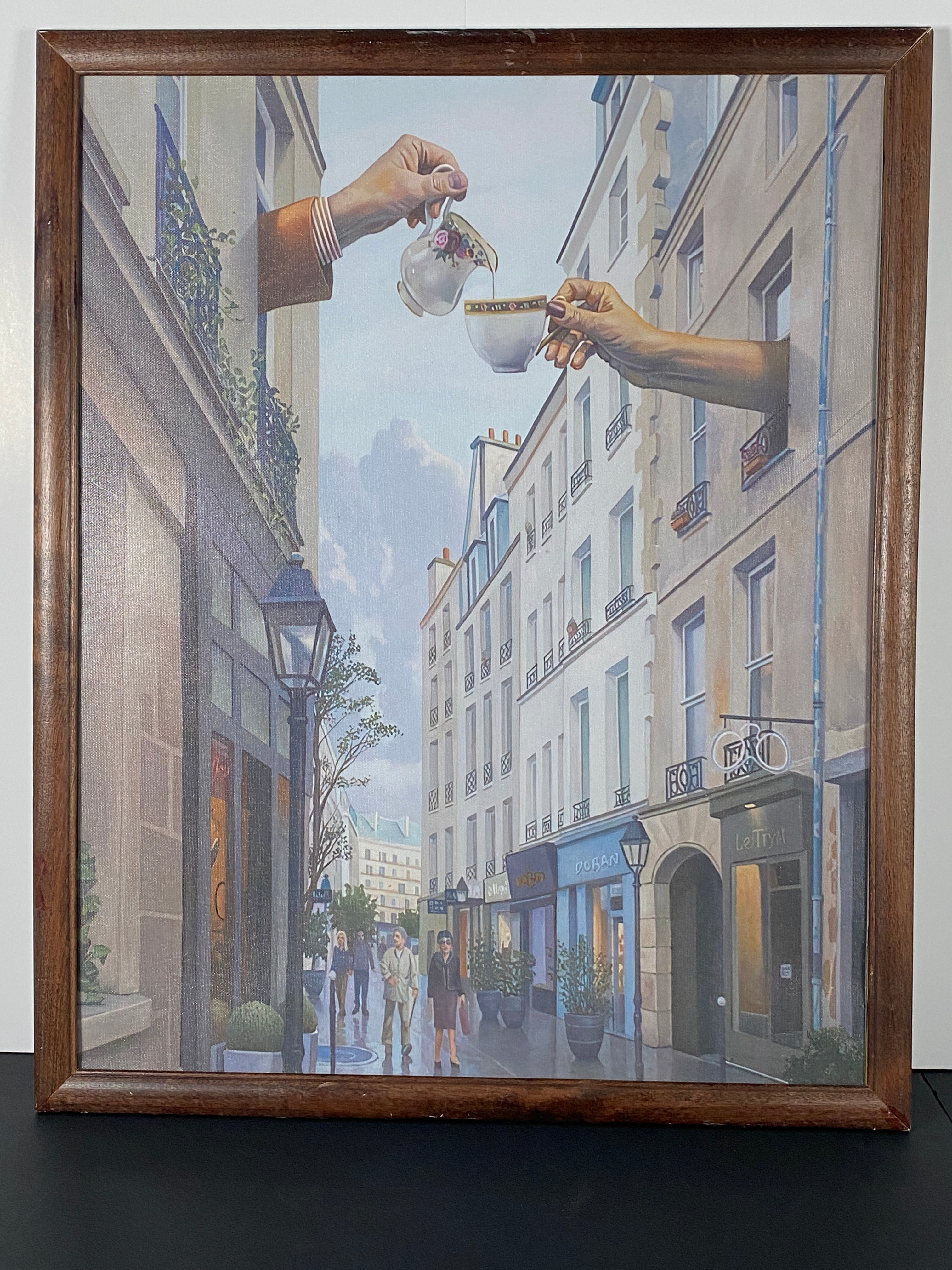 "The Tryst" Canvas Art Print by Artist Paul Bond in Vintage Wood Frame