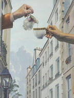 "The Tryst" Canvas Art Print by Artist Paul Bond in Vintage Wood Frame