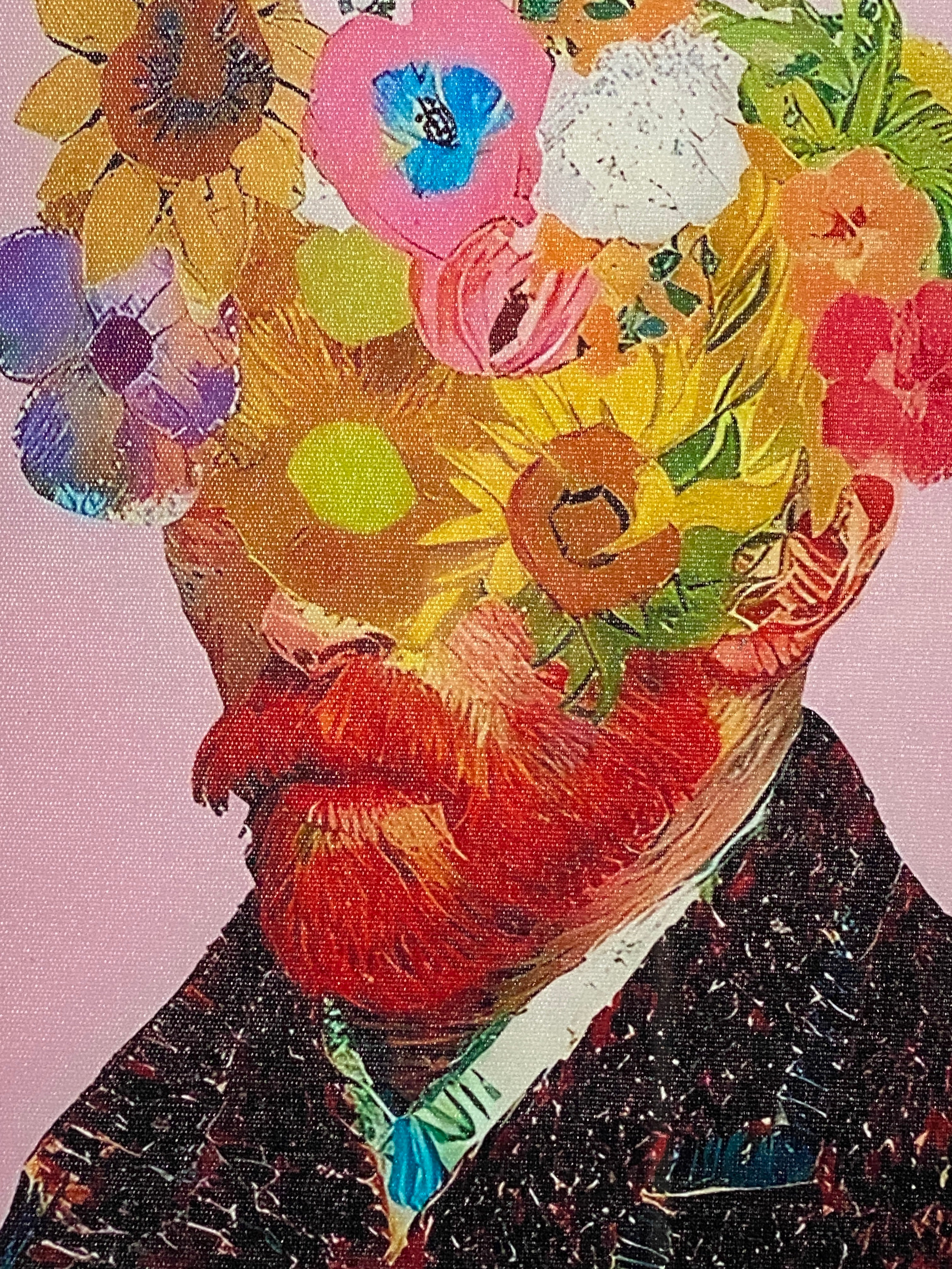 "Van Gogh's Mind" Canvas Art Piece in Heavy Vintage Ornate Gold Frame.
