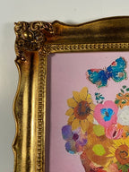 "Van Gogh's Mind" Canvas Art Piece in Heavy Vintage Ornate Gold Frame.