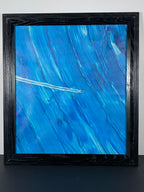 "Textured Surf" Canvas Art Piece in Vintage Black Wood Frame