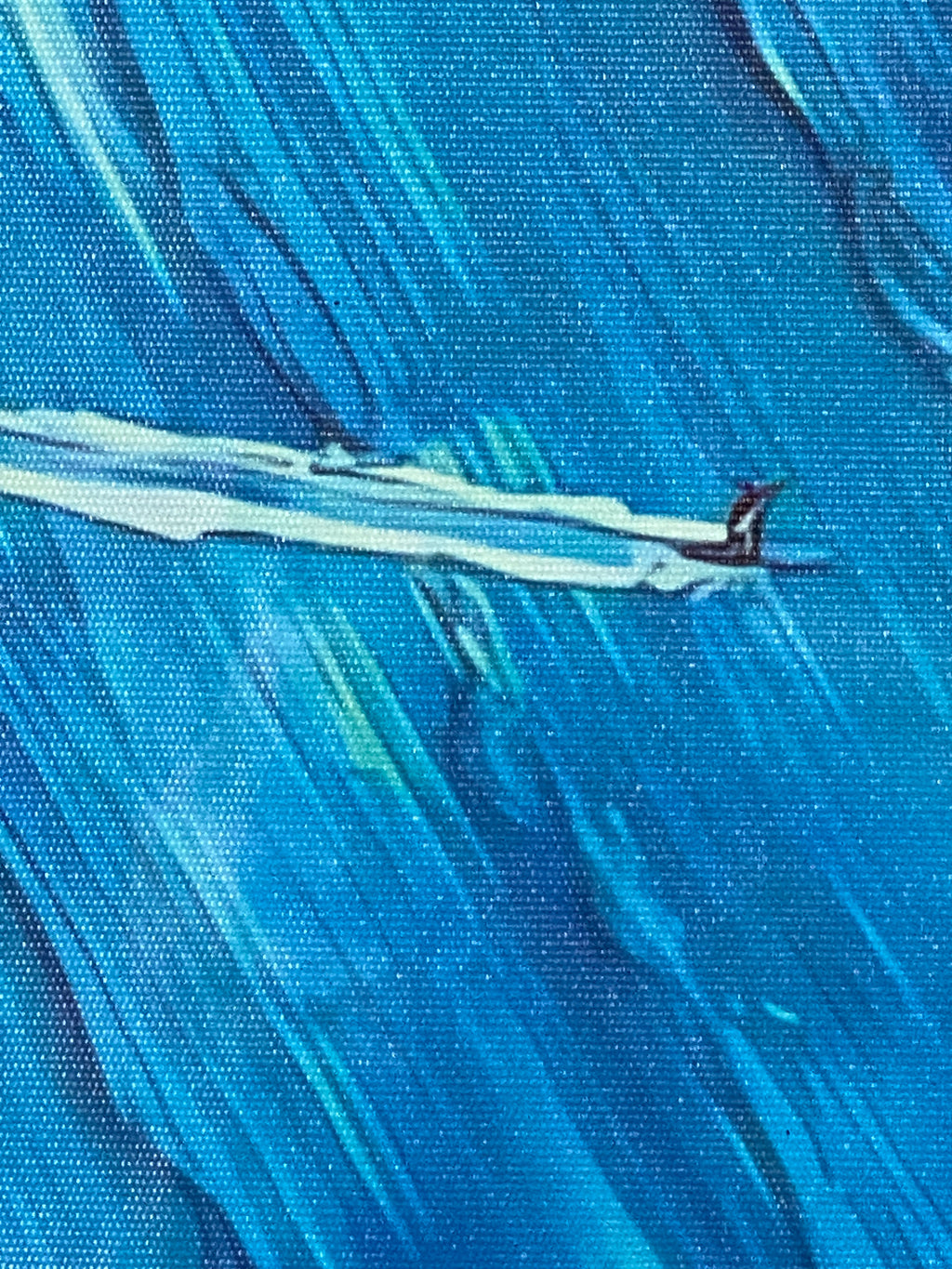"Textured Surf" Canvas Art Piece in Vintage Black Wood Frame