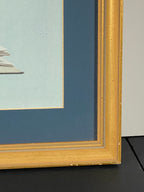 "We Communicate Silently" Canvas Art Piece by Maarten Leon in Vintage Gold Frame.