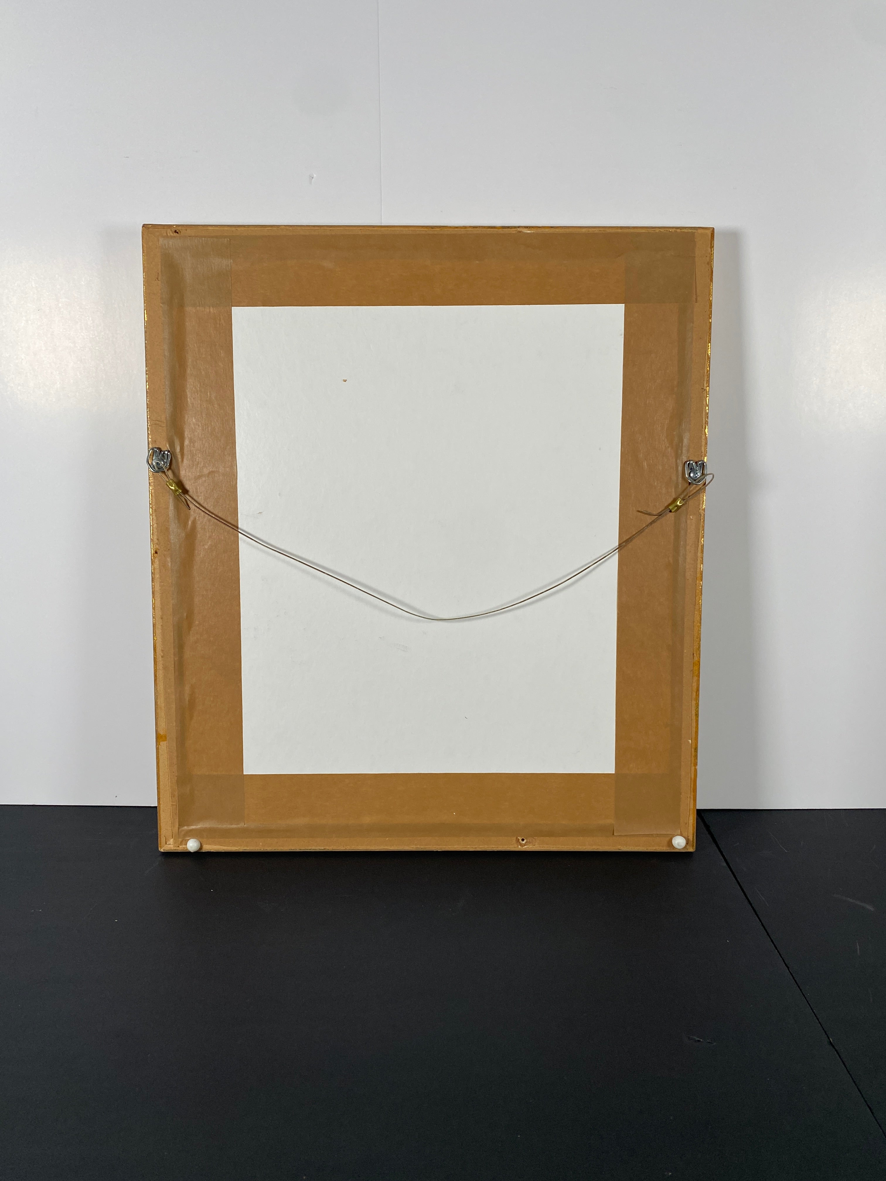 "We Communicate Silently" Canvas Art Piece by Maarten Leon in Vintage Gold Frame.