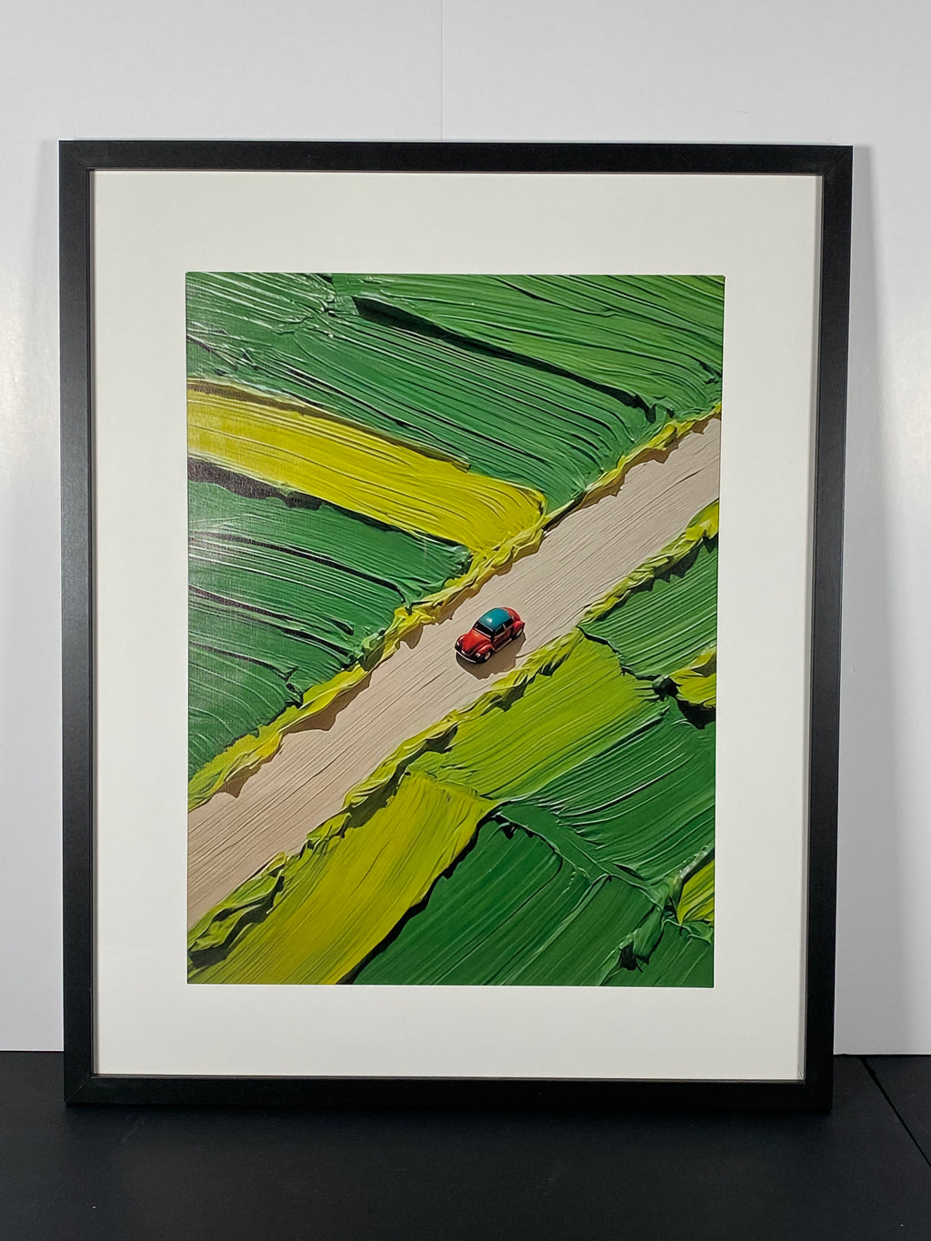 "Road Through Summer" Canvas Art Piece in Modern Black Frame