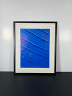 "Blue Descent" Art Piece in Modern Black Frame