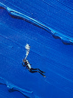 "Blue Descent" Art Piece in Modern Black Frame