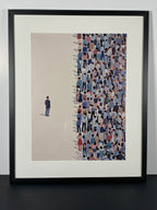"Outlier" Canvas Art Piece In Modern Black Frame