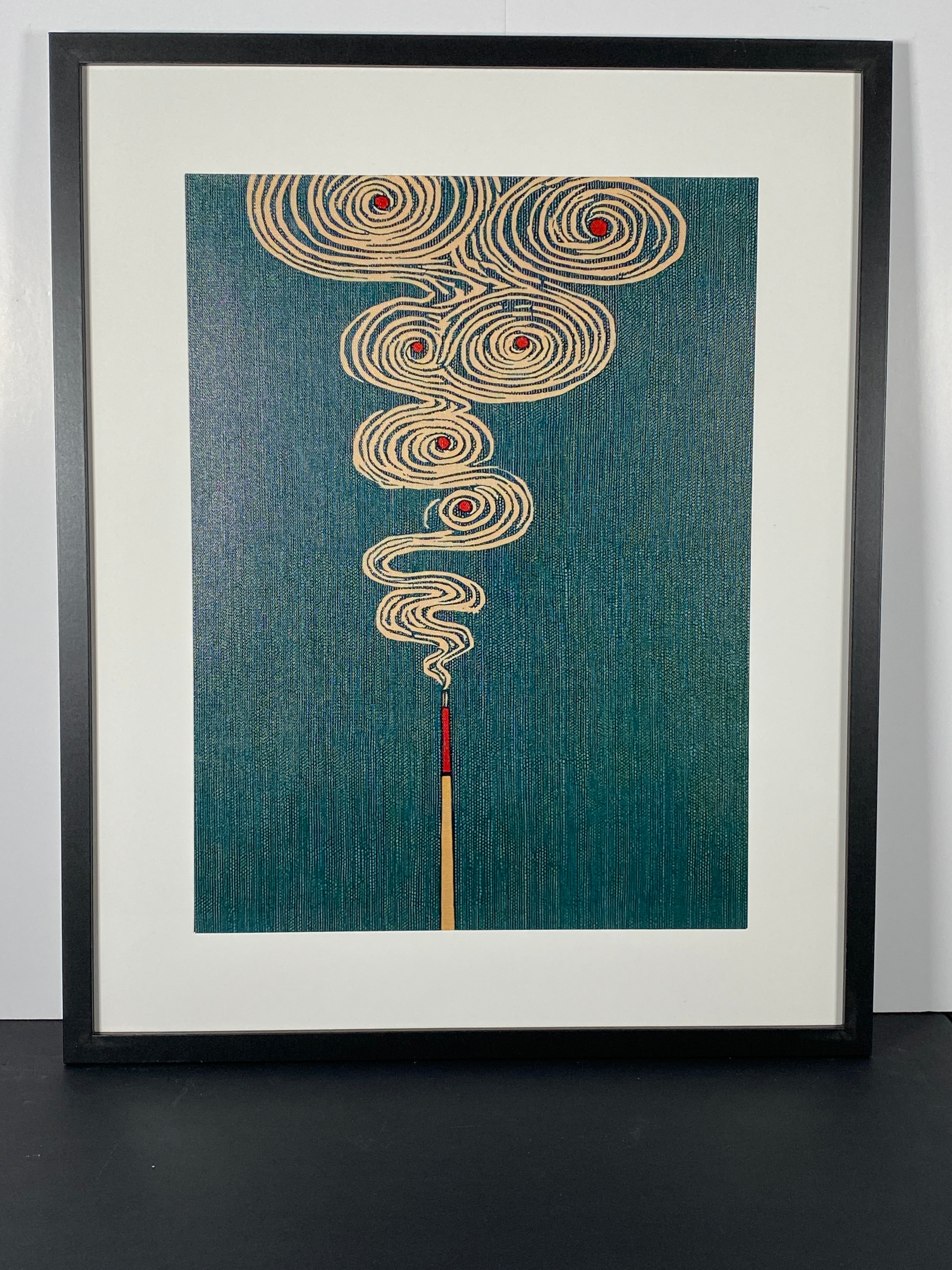 "Whispers in Smoke" Canvas Art Piece in Modern Black Frame