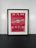 Sam the Record Man Canvas Art Piece in Modern Black Frame