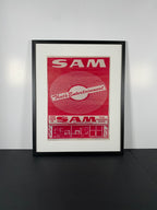 Sam the Record Man Canvas Art Piece in Modern Black Frame