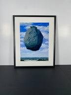"The Castle of the Pyrenees" by Rene Magritte Canvas Art Print In Modern Black Frame