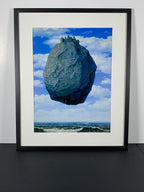 "The Castle of the Pyrenees" by Rene Magritte Canvas Art Print In Modern Black Frame