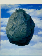 "The Castle of the Pyrenees" by Rene Magritte Canvas Art Print In Modern Black Frame