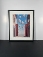 "L'embellie" (The Improvement) Canvas Art Print by Rene Magritte in Modern Black Frame.