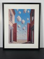 "L'embellie" (The Improvement) Canvas Art Print by Rene Magritte in Modern Black Frame.