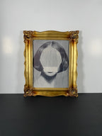 "Absent Presence" Canvas Art Piece in Vintage Gold Ornate and Heavy Frame