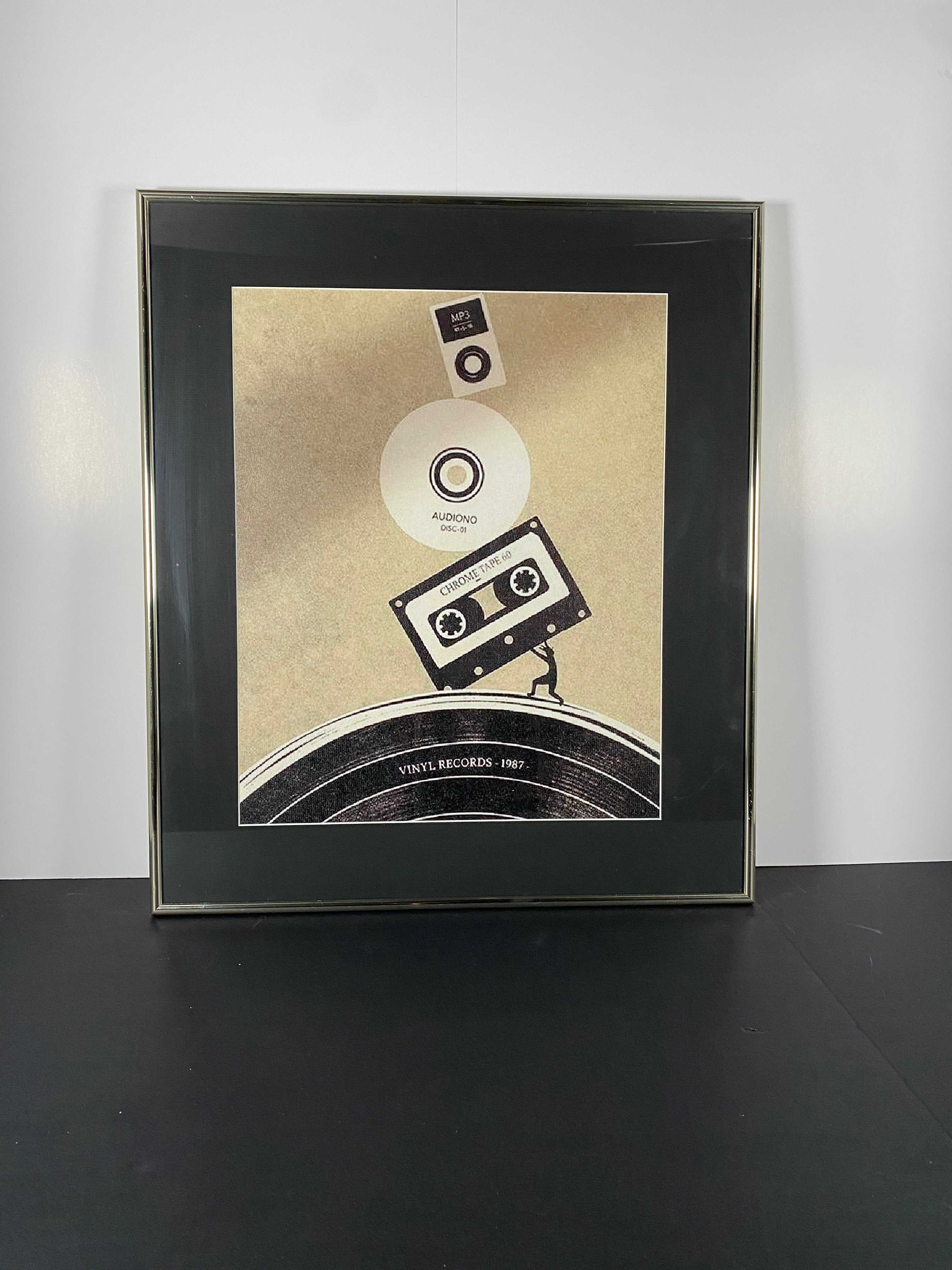 "The Evolution of Music" Canvas Art Piece in Vintage Gold Frame