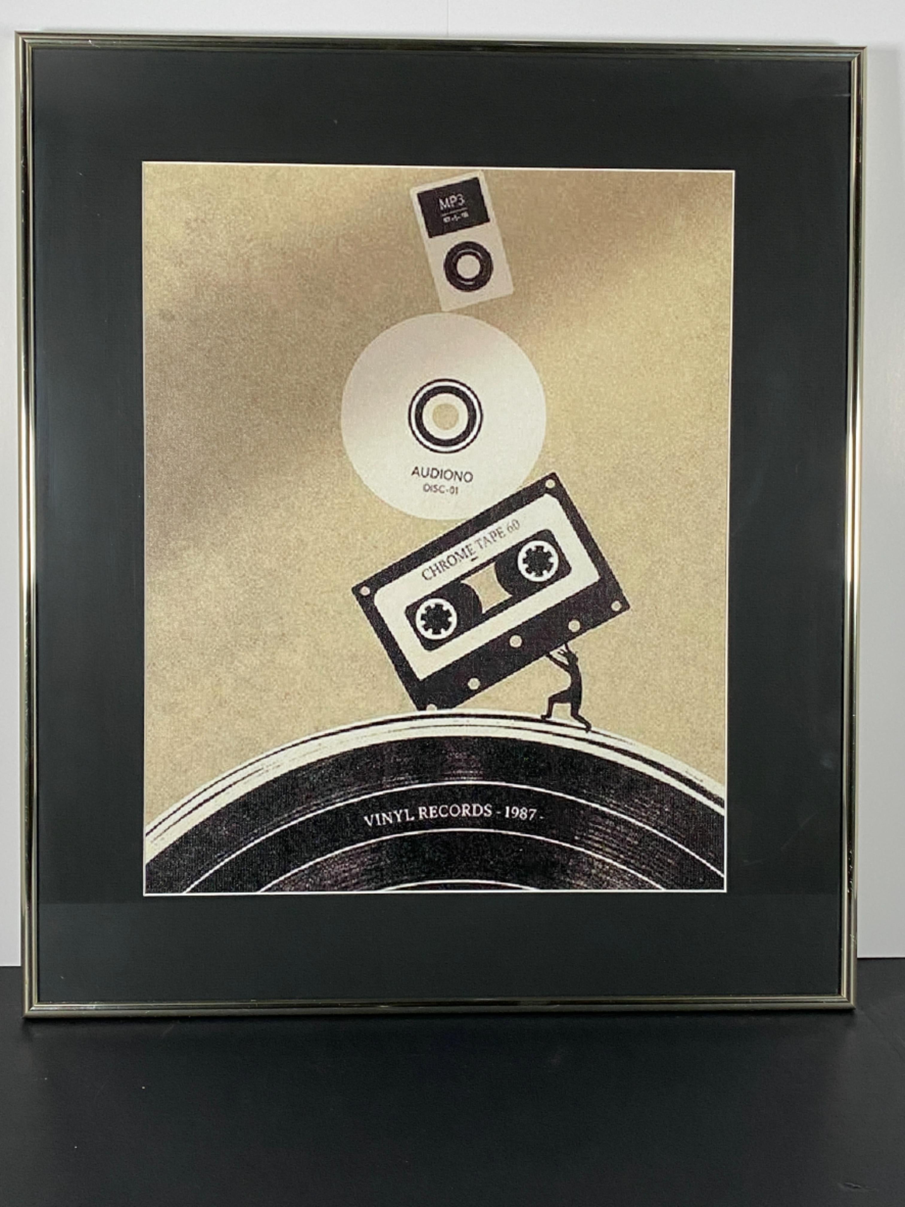 "The Evolution of Music" Canvas Art Piece in Vintage Gold Frame