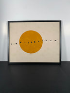 "Migration Through Light" Canvas Art Piece in Modern Black Frame