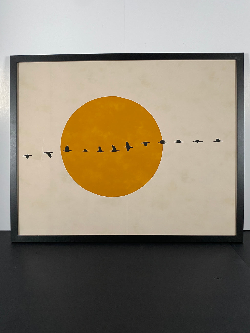"Migration Through Light" Canvas Art Piece in Modern Black Frame
