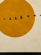 "Migration Through Light" Canvas Art Piece in Modern Black Frame